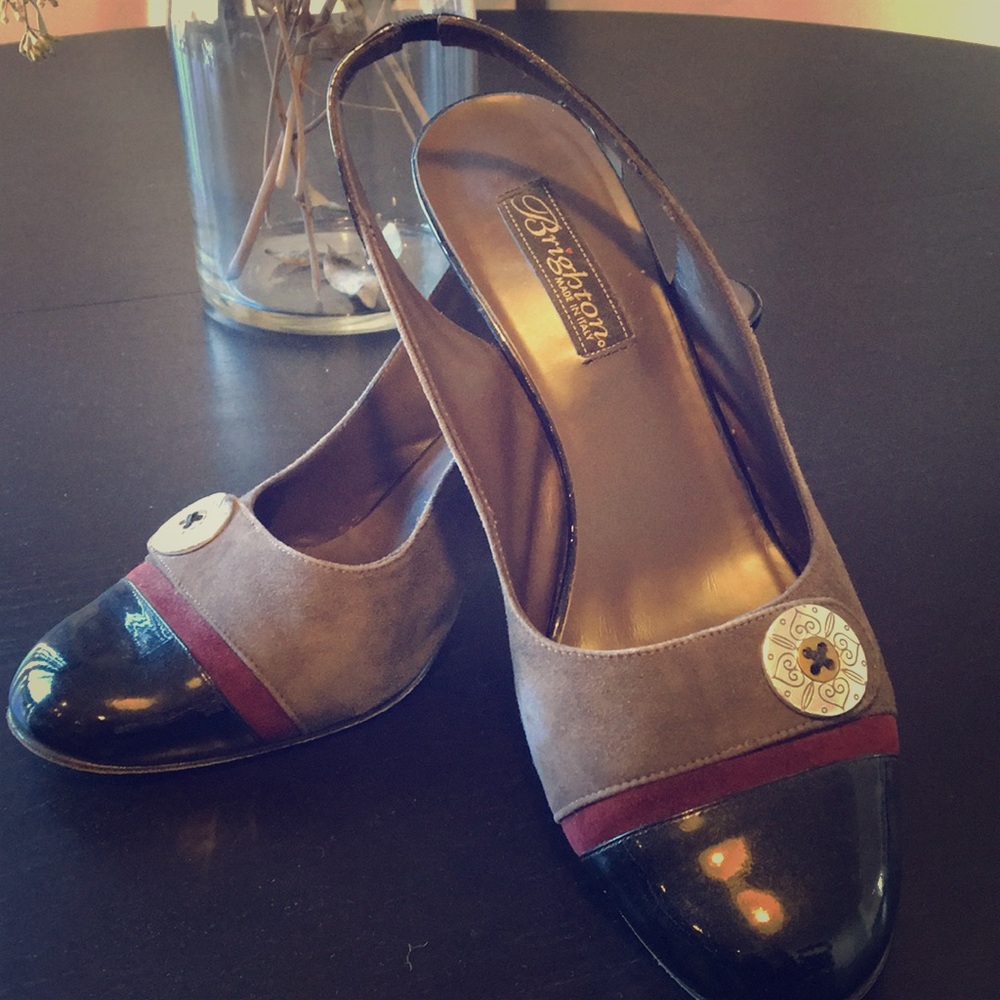 Brighton Leather & Suede Bree Slingback